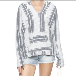 Ocean drive. Stripe printed baja hoodie